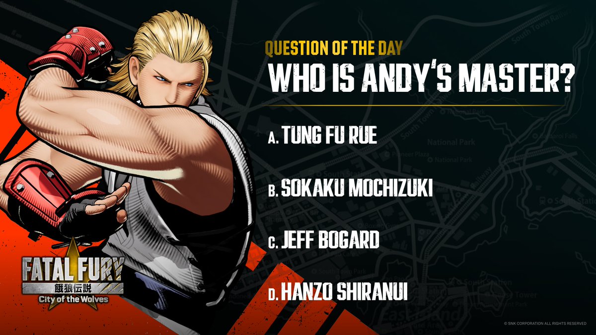FATALFURY_PR's tweet image. Show us your Andy Bogard knowledge. #FATALFURY