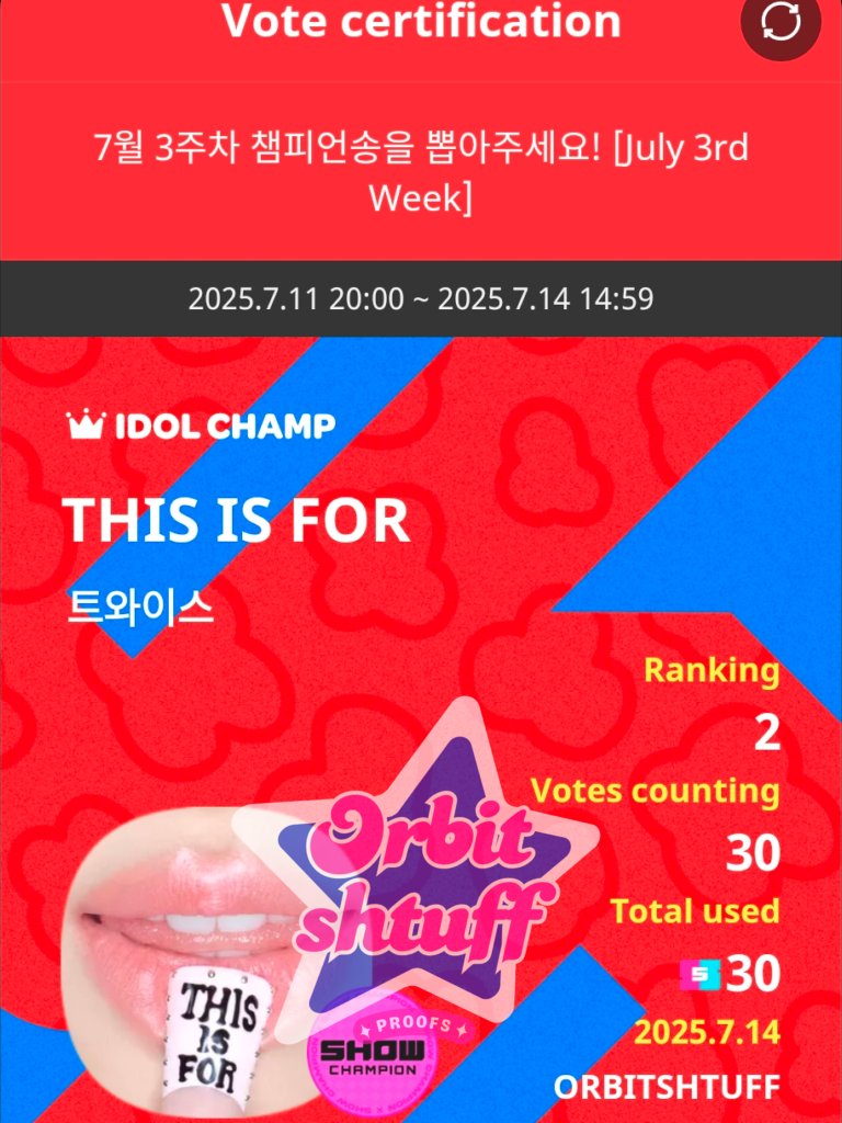 orbitshtuff's tweet image. GIVEAWAY END‼️
Congratulation TWICE for winning🥇place on poll and SUPER JUNIOR for winning most proof🎉

30🎟 Time tickets rewarded to #TWICE
60🎟 Time tickets for #SUPERJUNIOR
Thank u for join the GA☺

Here&apos;s the proof : 
#OS_proof