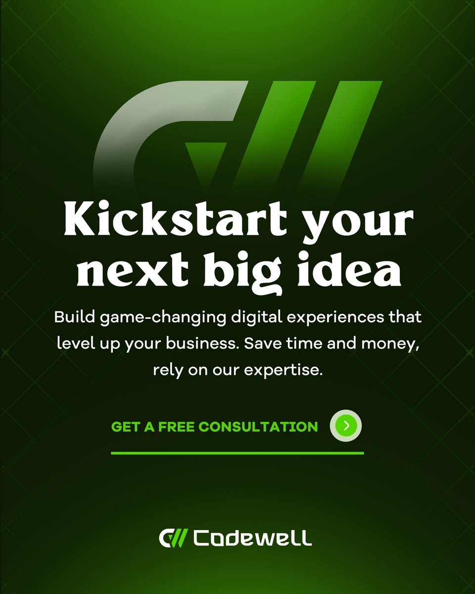 Codewell_Studio's tweet image. Be unstoppable this week! 🚀 Just like your goals, your brand deserves momentum. Choose Codewell Studio — where design, tech, and strategy meet to elevate every business.

📩 Get a free consultation- DM us or write us on WhatsApp +2348089321618