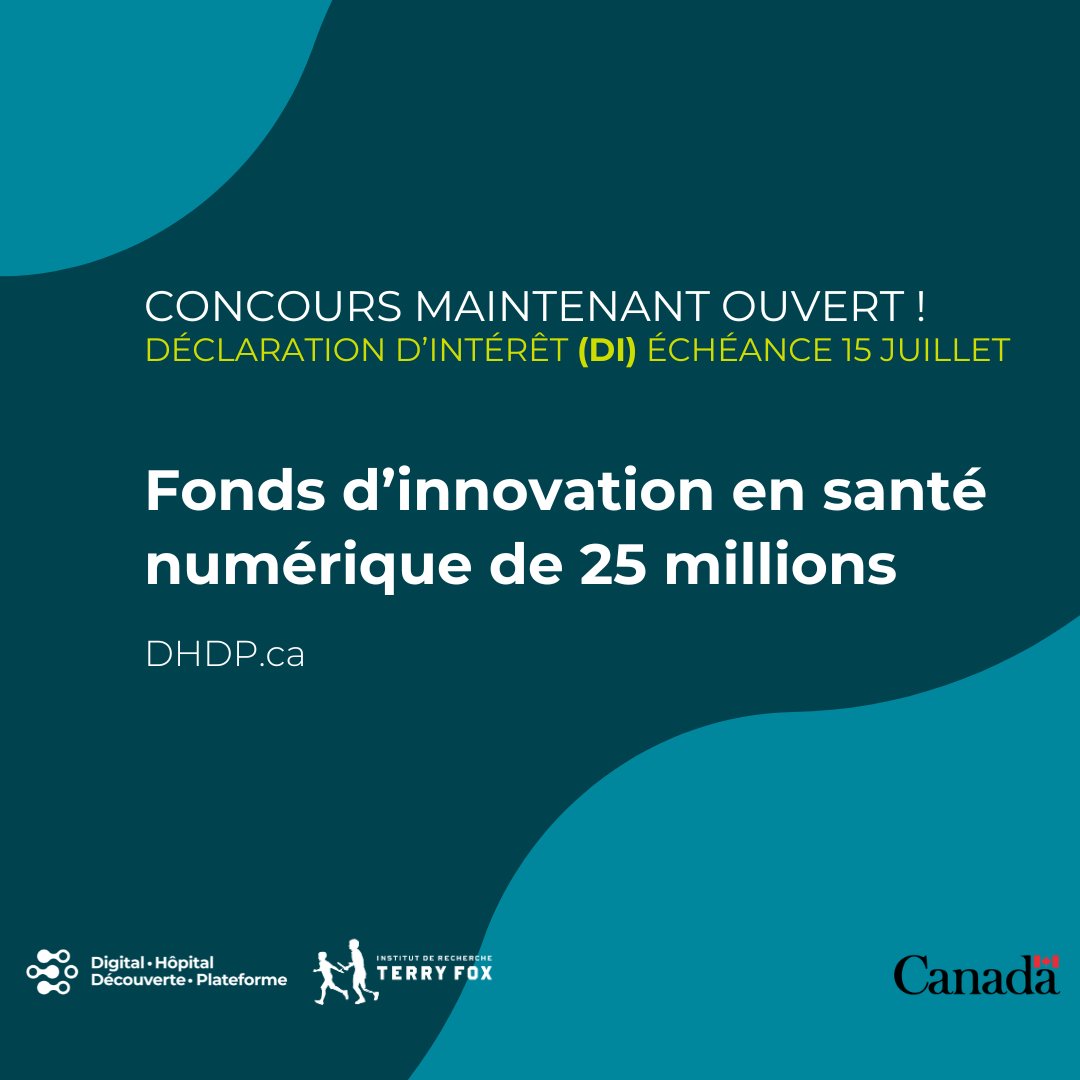 dhdp_'s tweet image. dhdp.ca/funding-opport…
A reminder: deadline for Expressions of Interest July 15, 2025. Matchmaking assist available/Veuillez remplir la DI en ligne; vous pouvez également indiquer si l’assistance au jumelage vous intéresse.