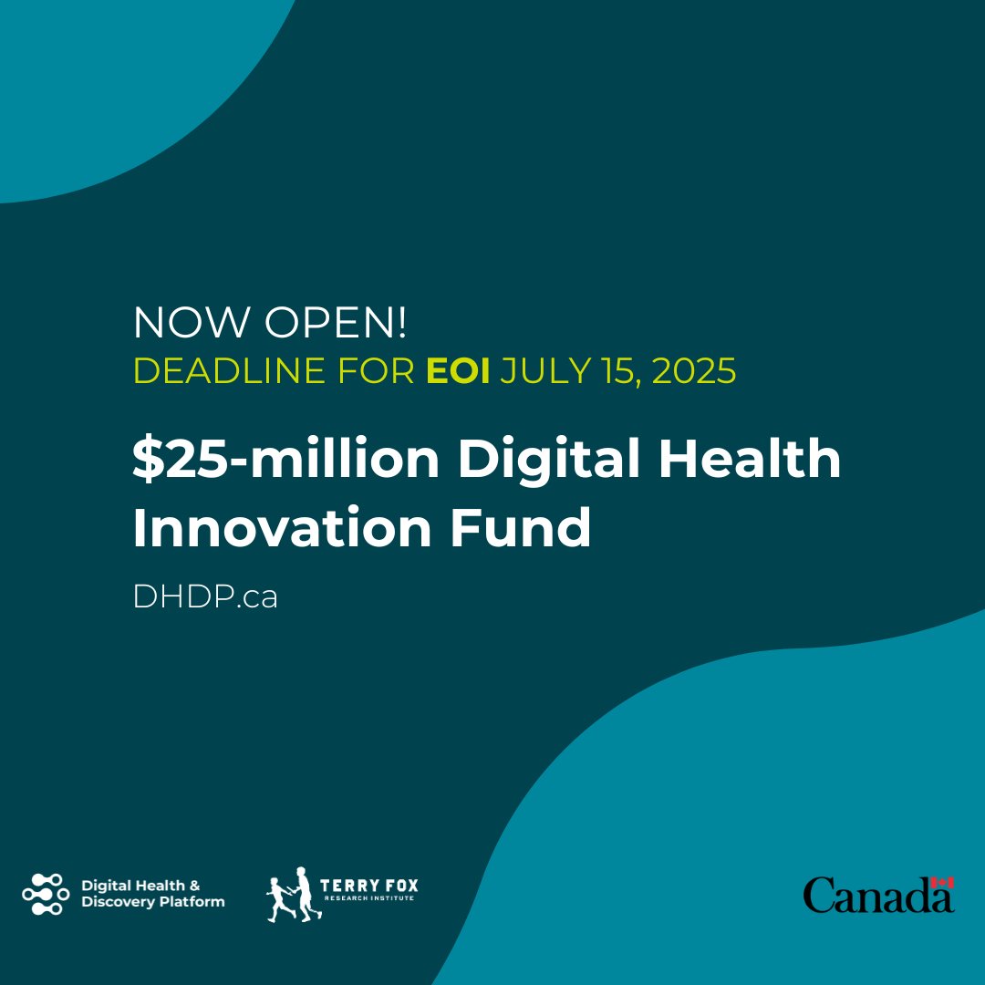 dhdp_'s tweet image. dhdp.ca/funding-opport…
A reminder: deadline for Expressions of Interest July 15, 2025. Matchmaking assist available/Veuillez remplir la DI en ligne; vous pouvez également indiquer si l’assistance au jumelage vous intéresse.