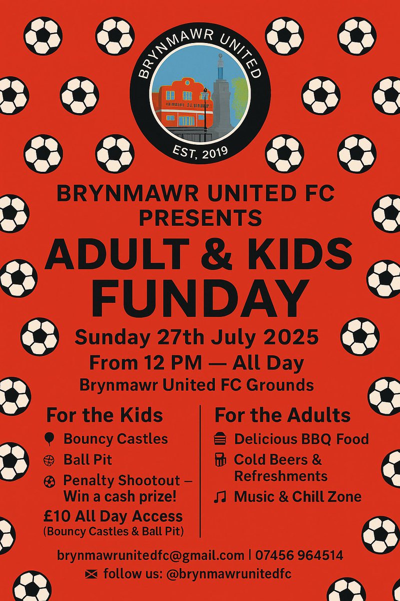 We have another Fun day scheduled at the end of the month. Refreshments served in our club house as always. Come along and bring the family.

#UpTheMawr⚽️❤️