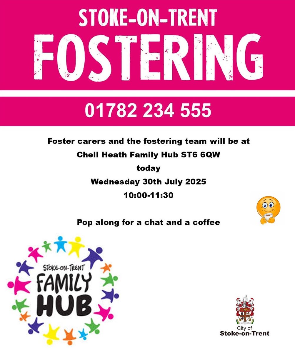 Stoke Fostering (@stokefostering) on Twitter photo Hope to see you today, have all your questions about fostering answered ππ§‘
To find out more speak to our friendly team π
β 01782 234555
π fostering@stoke.gov.uk
#Foster4Stoke Hope to see you today, have all your questions about fostering answered ππ§‘
To find out more speak to our friendly team π
β 01782 234555
π fostering@stoke.gov.uk
#Foster4Stoke