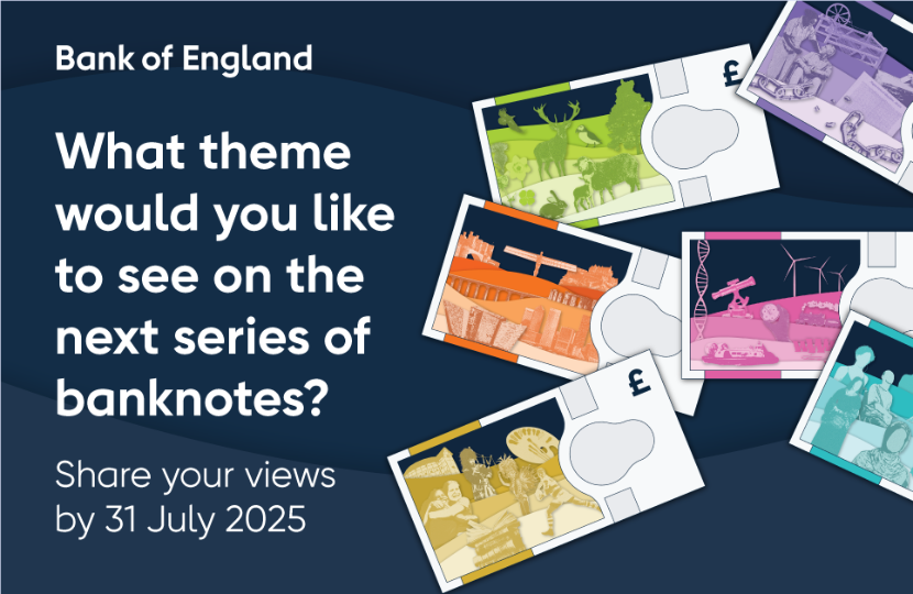 JulianSmithUK's tweet image. The @bankofengland is asking the public to help design the next series of UK banknotes. Have your say before 31 July 👇
🔗 juliansmith.org.uk/news/local-mp-…
#BankofEngland