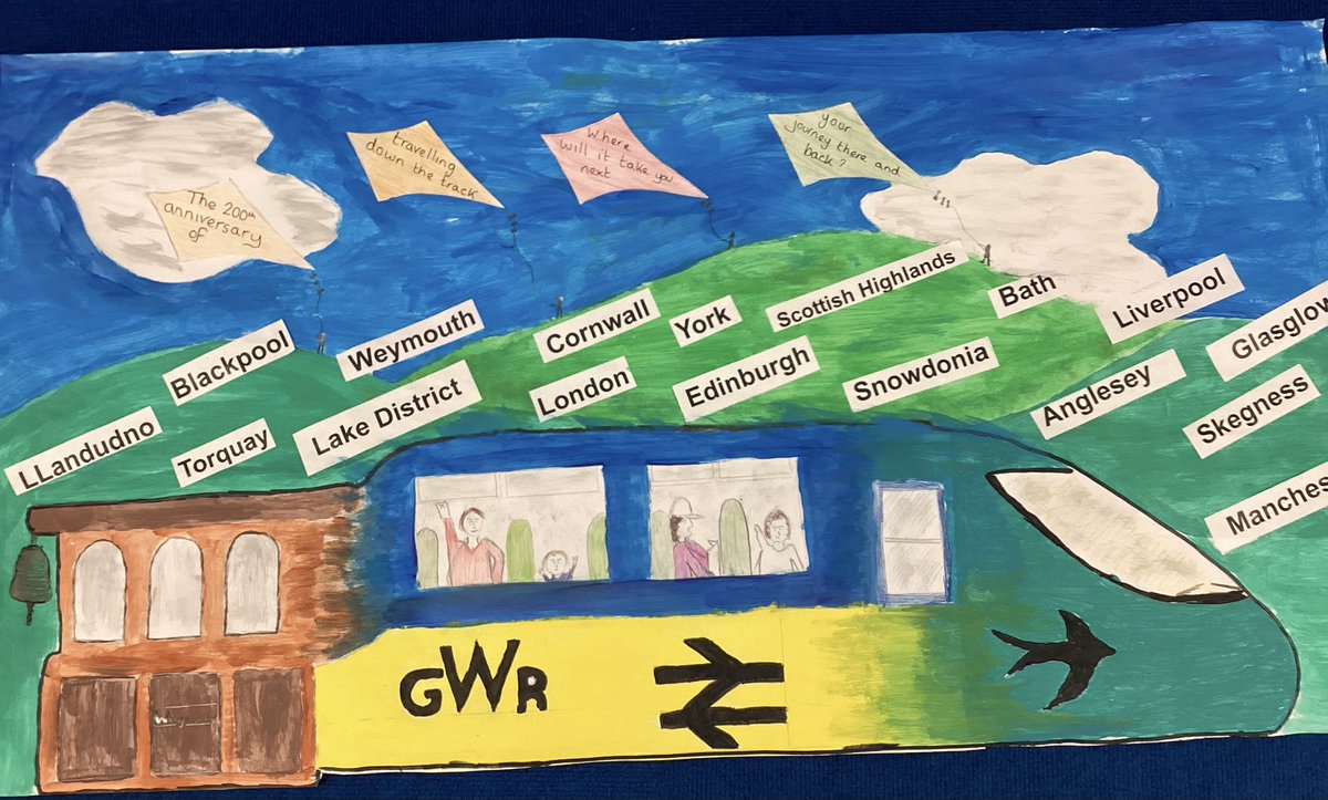 Year 6 have created a wonderful piece of art to celebrate 200 years of the railway <a href="/NWATrust/">NWA_Trust</a>