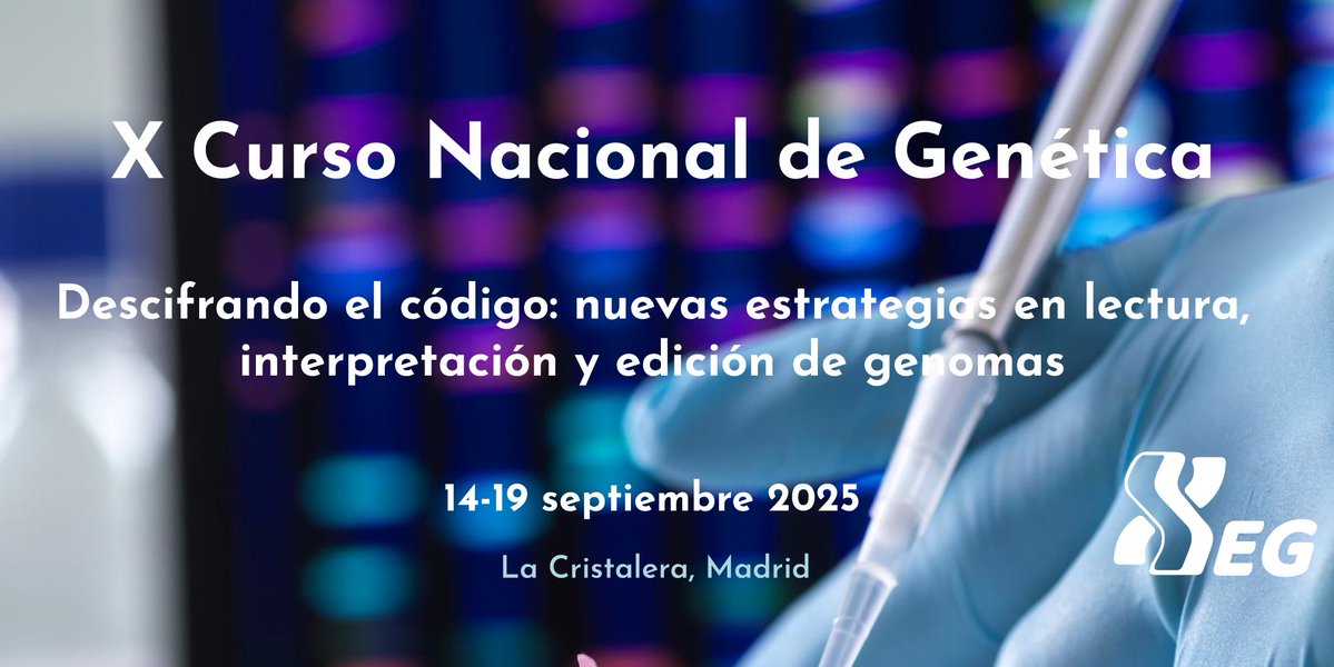 @SEGenetica (@segenetica) on Twitter photo 📢 Aún estamos nostálgicos tras el congreso #SEG2025, pero ¡la genética sigue! Recuerda que aún puedes participar en la nueva edición del Curso Nacional de Genética que organizamos junto a <a href="/GenomaHubCSIC/">Genoma Hub CSIC</a>
🧬Inscripción gratuita hasta mañana
Bases👉 segenetica.es/curso/cng2025/ 📢 Aún estamos nostálgicos tras el congreso #SEG2025, pero ¡la genética sigue! Recuerda que aún puedes participar en la nueva edición del Curso Nacional de Genética que organizamos junto a <a href="/GenomaHubCSIC/">Genoma Hub CSIC</a>
🧬Inscripción gratuita hasta mañana
Bases👉 segenetica.es/curso/cng2025/