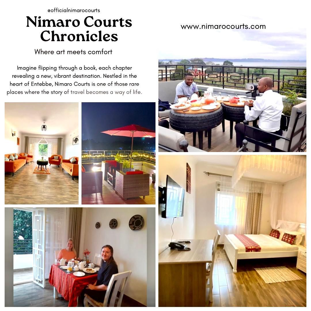 OssieEvents's tweet image. SUNSETS &amp;amp; SERENITY 
Because evenings are simply better where style meets comfort—only at Nimaro Courts.

📍 Find us in Busambaga Cell, Victoria Estate, Entebbe City.
✨ Why wait? Book your stay today:
Call: +256771592211
WhatsApp: +256771592209
Email: bookings@nimarocourts.com