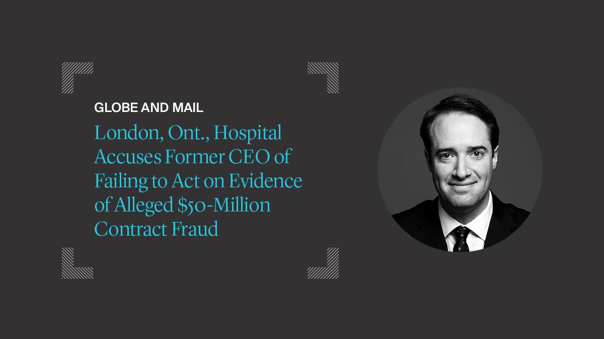 Lenczner Slaght (@lencznerslaght) on Twitter photo In a recent <a href="/globeandmail/">The Globe and Mail</a> article, <a href="/MatthewBLerner/">Matthew Lerner</a> comments on the London Health Sciences Centre’s $50 million procurement fraud lawsuit, noting that the allegations raise serious concerns about oversight and accountability in public institutions. – ow.ly/jeTe50Woljm In a recent <a href="/globeandmail/">The Globe and Mail</a> article, <a href="/MatthewBLerner/">Matthew Lerner</a> comments on the London Health Sciences Centre’s $50 million procurement fraud lawsuit, noting that the allegations raise serious concerns about oversight and accountability in public institutions. – ow.ly/jeTe50Woljm