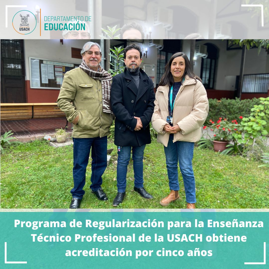 🎓 ¡Gran noticia! El Programa de Regularización para la Enseñanza Técnico-Profesional de la @USACH obtuvo acreditación por 5 años 🏅
Un hito que reconoce la calidad y pertinencia de esta formación clave para docentes de liceos TP en ejercicio.

Más info 👉acortar.link/X7YXDZ