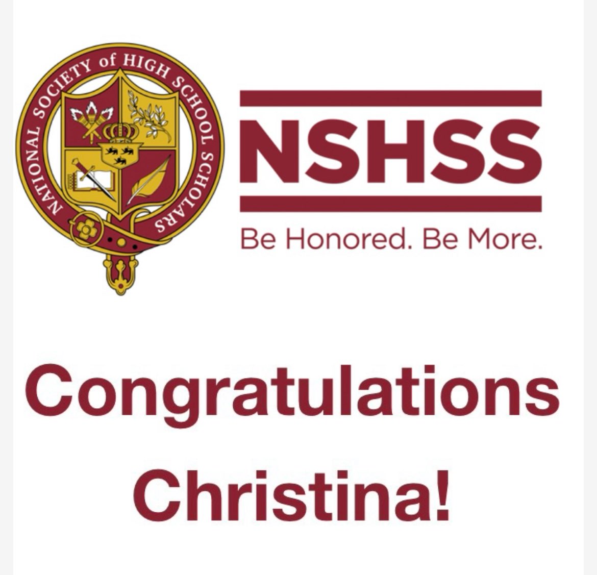 ChristinaNC31's tweet image. Super excited to share that I’ve been invited and officially accepted into the National Society of High School Scholars (NSHSS)!
I’m truly honored and beyond blessed to be included in such a prestigious organization alongside so many driven and talented students.…