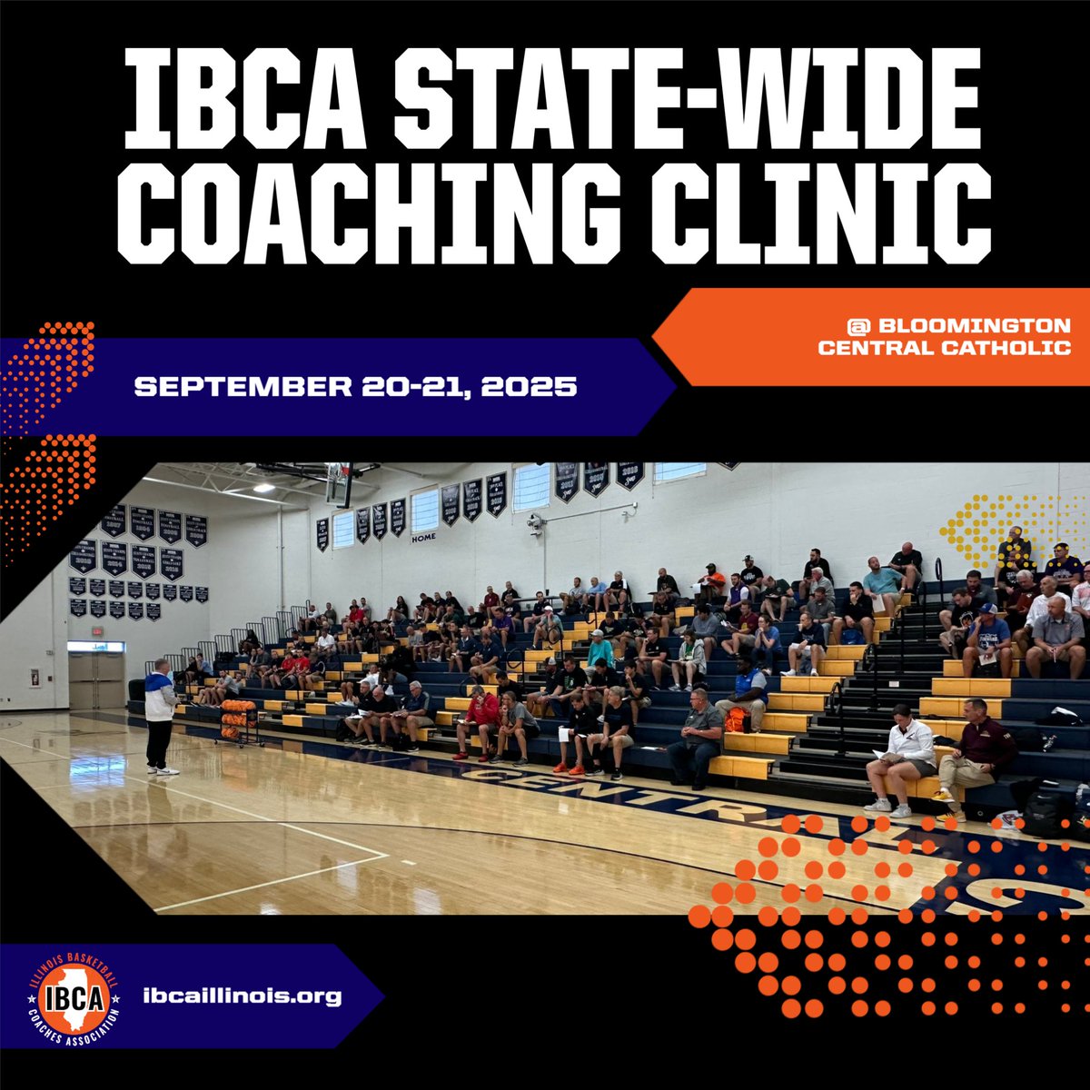 ibcacoaches's tweet image. Save the date! The Illinois Basketball Coaches Association will be hosting our annual State-Wide Coaching Clinic the weekend of 9/20-21 at Bloomington Central Catholic High School. More information will be released in the future!