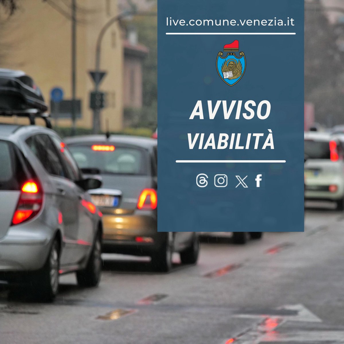 Comune di Venezia (@comunevenezia) on Twitter photo #Avviso #Viabilità
⚠️ La Centrale operativa della Polizia locale segnala forti rallentamenti sulla SS309 Romea, all’altezza dell’intersezione con via Nievo a causa di un incidente stradale.
➡️ Seguiranno aggiornamenti.
<a href="/CMVenezia/">CittaMetropolitanaVE</a> <a href="/muoversivenezia/">AVM/Actv Venezia</a> #Avviso #Viabilità
⚠️ La Centrale operativa della Polizia locale segnala forti rallentamenti sulla SS309 Romea, all’altezza dell’intersezione con via Nievo a causa di un incidente stradale.
➡️ Seguiranno aggiornamenti.
<a href="/CMVenezia/">CittaMetropolitanaVE</a> <a href="/muoversivenezia/">AVM/Actv Venezia</a>