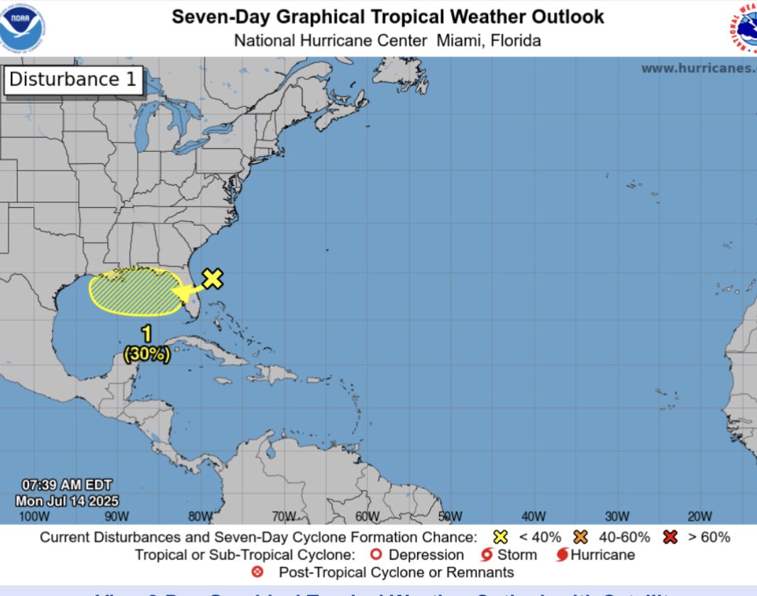 JeffLindner1's tweet image. Some slow development is possible with this system in the northern Gulf later this week. A good idea to check forecast daily for changes #houwx #txwx