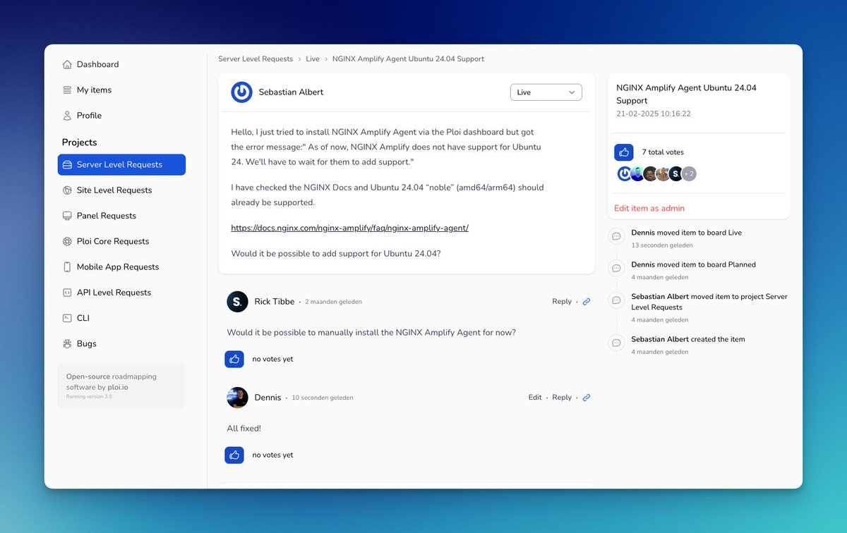 QOL update: <a href="/nginx/">NGINX</a> Amplify support for Ubuntu 24 is now available! 🔥

Easily 1-click install and monitor your server resources 🫡 (For free)
