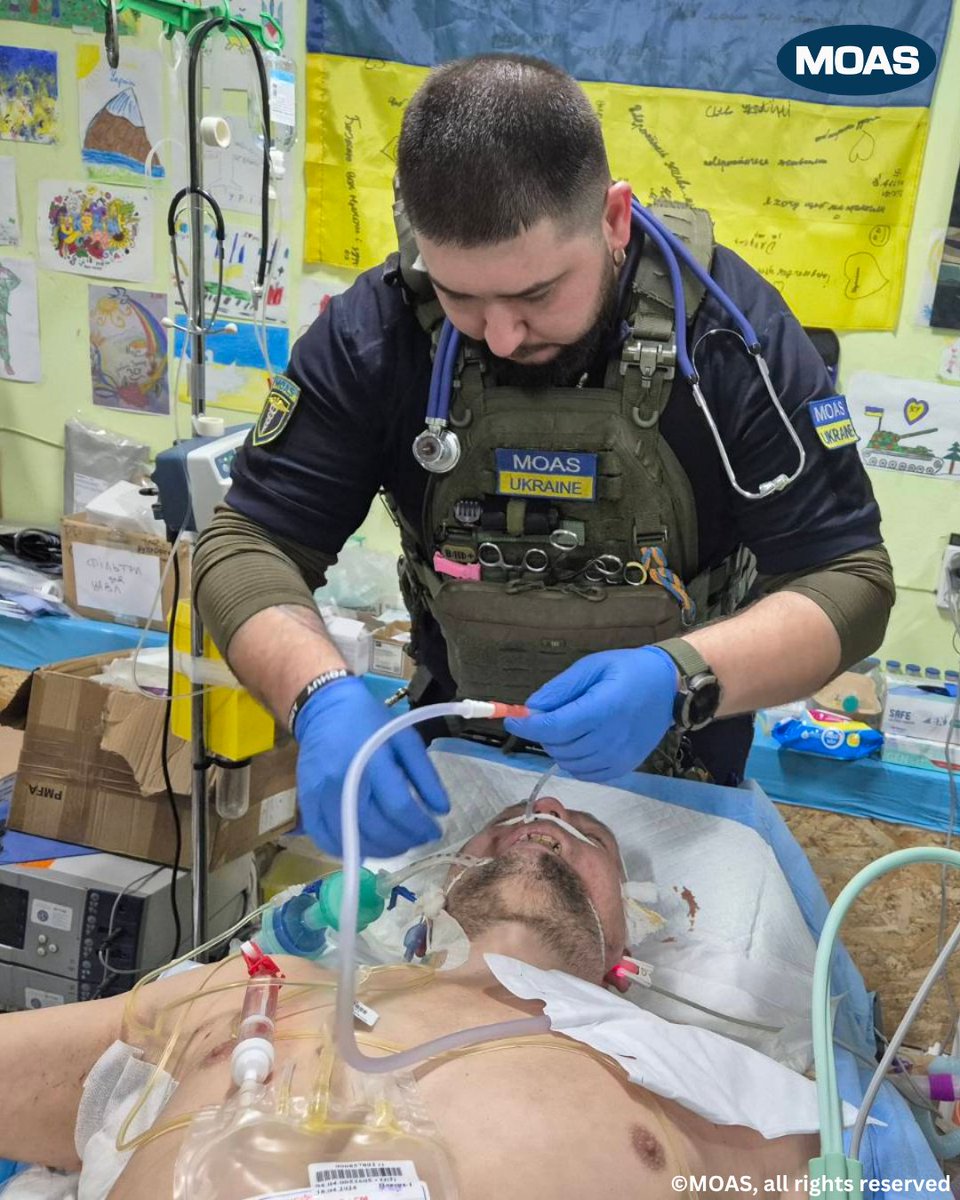 Would you return to a warzone to save lives?
💛💙 #FacesOfMOAS: Meet Oleksandr Tverdokhlib, our anesthesiologist.

When the full-scale invasion began, Oleksandr lived at his hospital, treating wounded civilians and soldiers. For a time, he was the only anesthesiologist left in