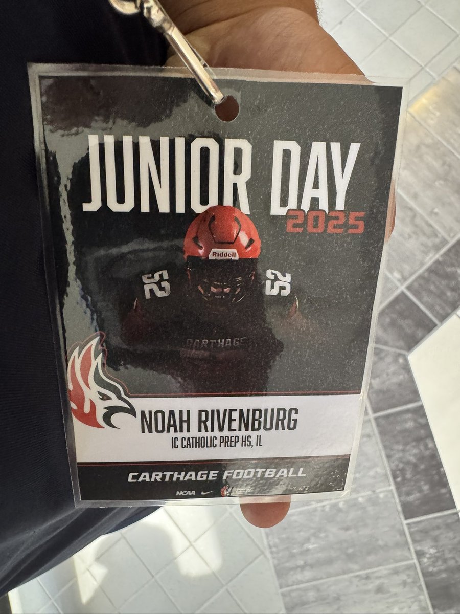 nrivenburg07's tweet image. Thank you @CoachPopino @coach_splitt_ @Coachdavis3090 for having me on a junior day visit this past week. I had a great time seeing the campus and what you guys have to offer at @Carthage_FB
@MattBowen41 @MDohertyICCP @ICCPFootball @EDGYTIM @CoachBigPete