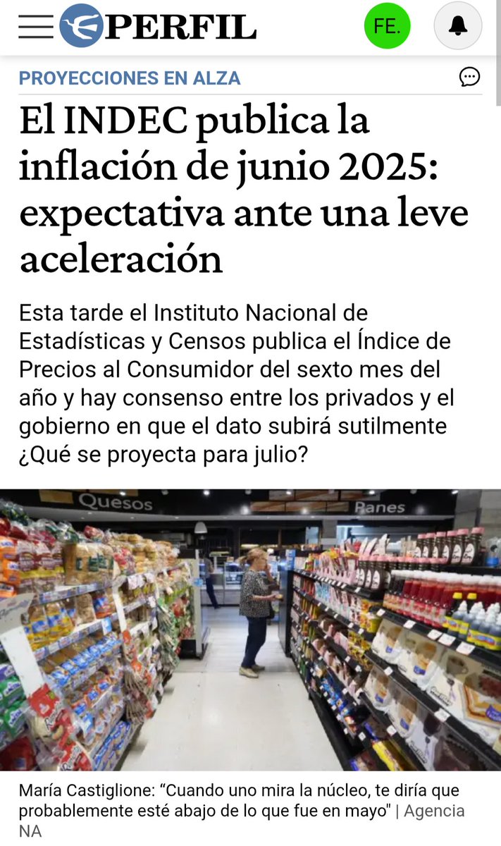 #inflación 

<a href="/MeryCastiglioni/">María Castiglioni Cotter 💙</a> en <a href="/perfilcom/">Perfil.com</a>