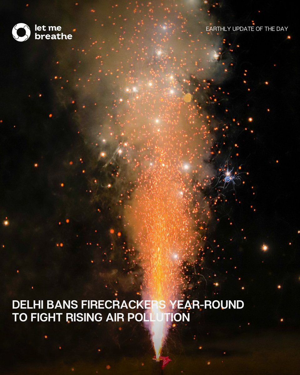 Delhi (India) imposes a year-round ban on firecrackers. The move targets worsening air quality ahead of winter.

Source: Business standard

#Delhi #airpollution