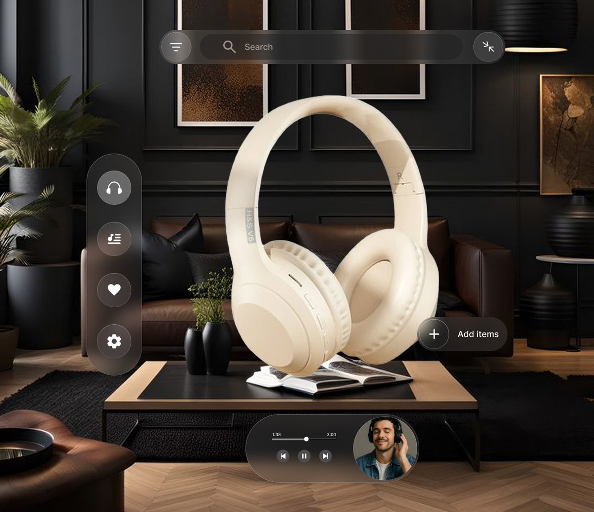 HildaDuru's tweet image. Step into a new dimension of audio shopping.
Explore high-end headphones in 3D, test sound, and build your perfect audio space, all from your screen.

#UIDesign #UXDesign #3DApp #FigmaDesign #DesignTwitter #AudioTech #MinimalUI #VoidApp #ProductDesign