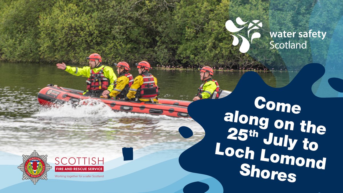 WaterSafetyScot's tweet image. Are you interested in seeing a rescue demonstration from the emergency services? Then join us at Loch Lomond Shores, on the 25th of July for a Water Safety Open day.
We are excited to see you there, the day will last from 11am to 4pm.
#DrowningPrevention
#WaterSafety