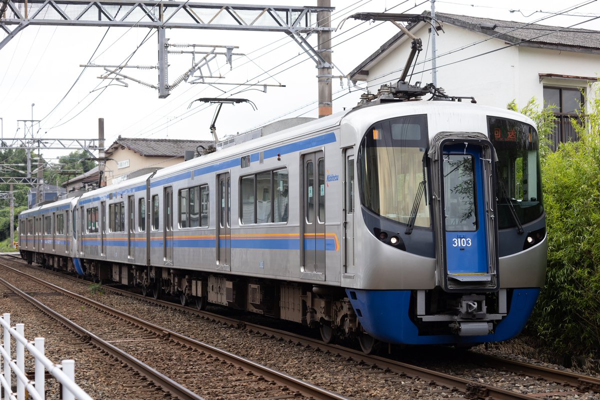 acid7509's tweet image. 25/7/14 大牟田線教習車
西鉄3000形3103F+3120F
久々に大牟田線で教習車が施行。
今回は3000形の2+2組成で、LED幕に換装された車両の充当は初と思われます。