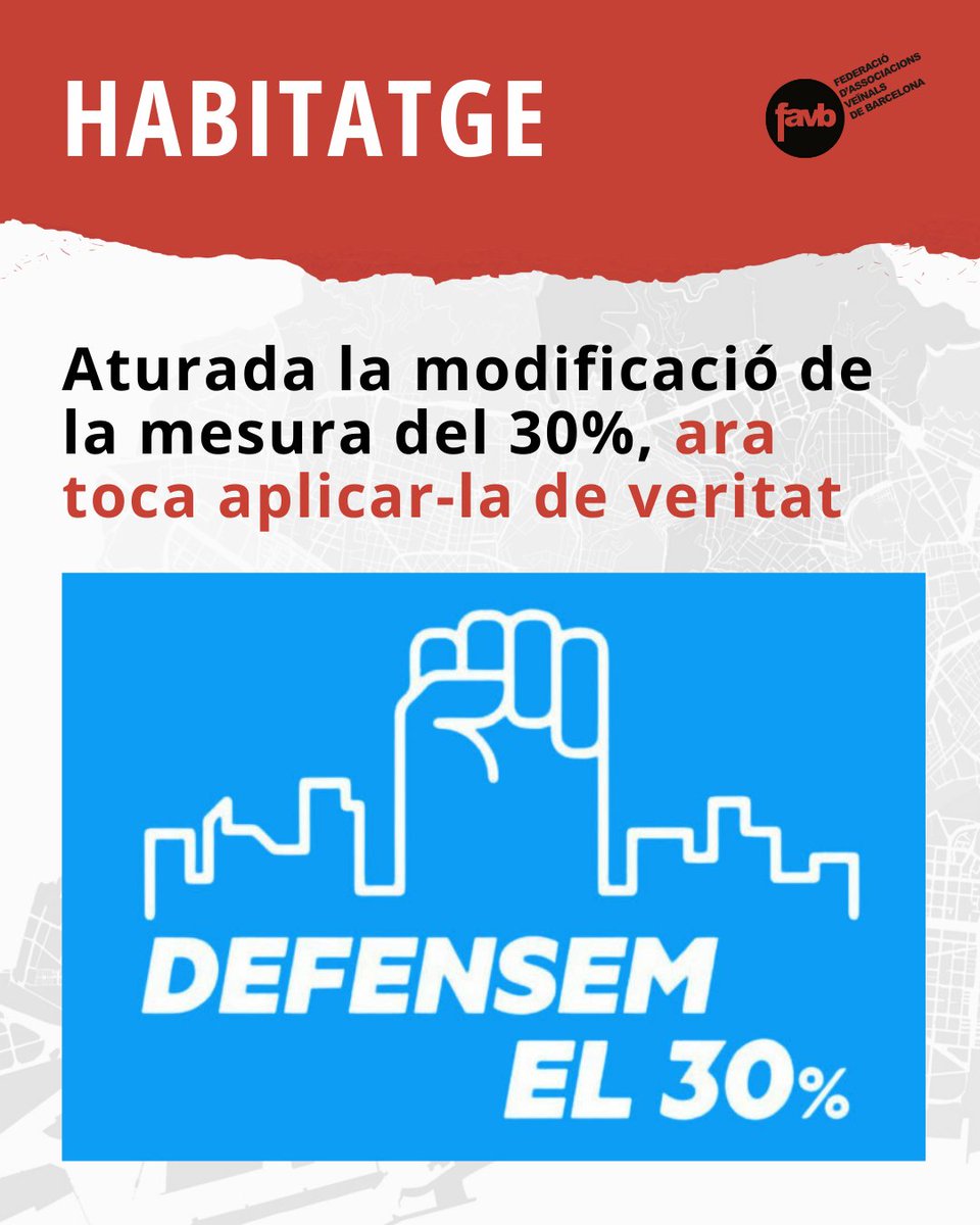 🔴 VICTÒRIA: Collboni descarta definitivament reformar la mesura del 30% aquest mandat!

🔗 Comunicat: favb.cat/comunicat/atur…