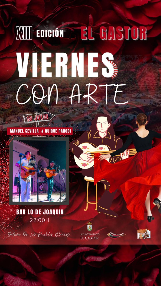 Este viernes nos vemos en <a href="/ayuntamiento/">ayuntamiento</a>.elgastor junto a mí inseparable @manuelsevillamusica para echar otro viernes con arte con canciones alegría y lo que haga falta