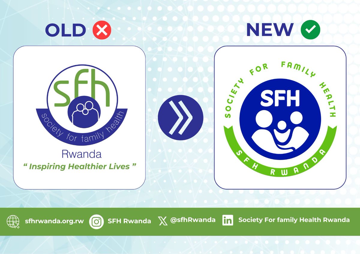 sfhRwanda's tweet image. 📢 ANNOUNCEMENT:🔵 New Look. Same Mission.
🟢As SFH Rwanda continues to evolve and grow, so does our visual identity.
🌐We’re proud to unveil our refreshed logo — a bold step forward in our journey to bring quality primary #healthcare closer to families and #communities.…