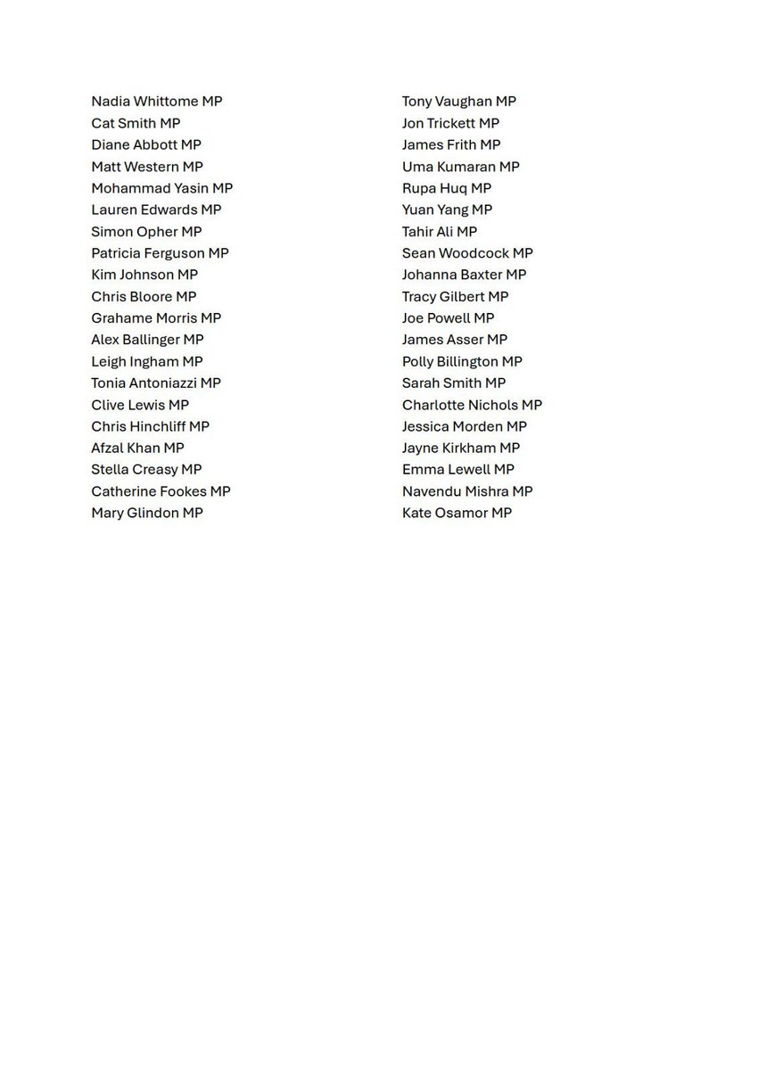 Alongside many fellow MPs, I've joined calls for recognition of a Palestinian state, continued support to UNRWA, immediate release of the hostages, a full resumption of humanitarian aid, and restrictions on trade and financial support to illegal settlements in the West Bank.