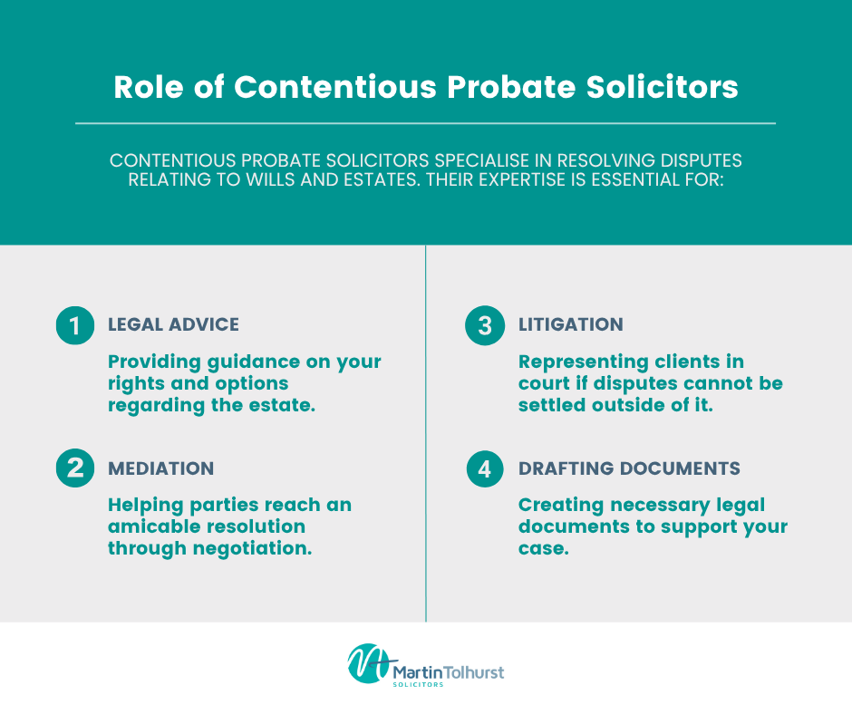 What does a #contentiousprobate solicitor do? When disputes arise over a will or estate, our specialist solicitors step in to provide expert guidance, protect your rights, and help resolve complex #legalissues with care and clarity. Get in touch to see how we can support you!