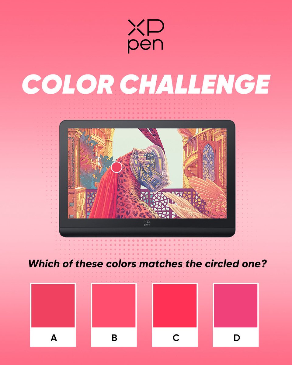 xppenca's tweet image. #XPPENFUN
Can you match the circled color to the right swatch? 👀✨
Comment your guess and tag a friend to test their eyes! 👇
#ColorChallenge #Challenge #FunTest #DigitalArt #DrawingTablet