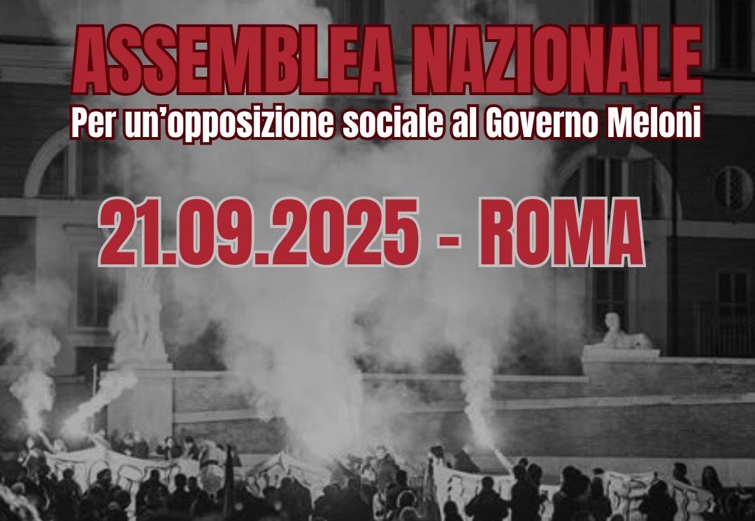 La Rete “A Pieno Regime” rilancia l’opposizione sociale: appuntamento a #Roma il 21 settembre 

Un momento decisivo per condividere prospettive, strumenti e alleanze contro la guerra, il governo Meloni e la deriva autoritaria
meltingpot.org/2025/07/la-ret…