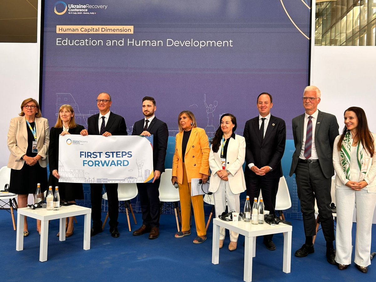 ESTDEVestonia's tweet image. 🇪🇪 At #URC2025, #ESTDEV joined the joint statement on early childhood education (ECEC), supporting 🇺🇦 Ukraine’s goal:
👶 50% of under-3s
🧒 96% of 3–5-year-olds
➡️ in high-quality ECEC by 2030.
🤝 Estonia shares its know-how & stands for Ukraine’s future.
👉 Read more:…