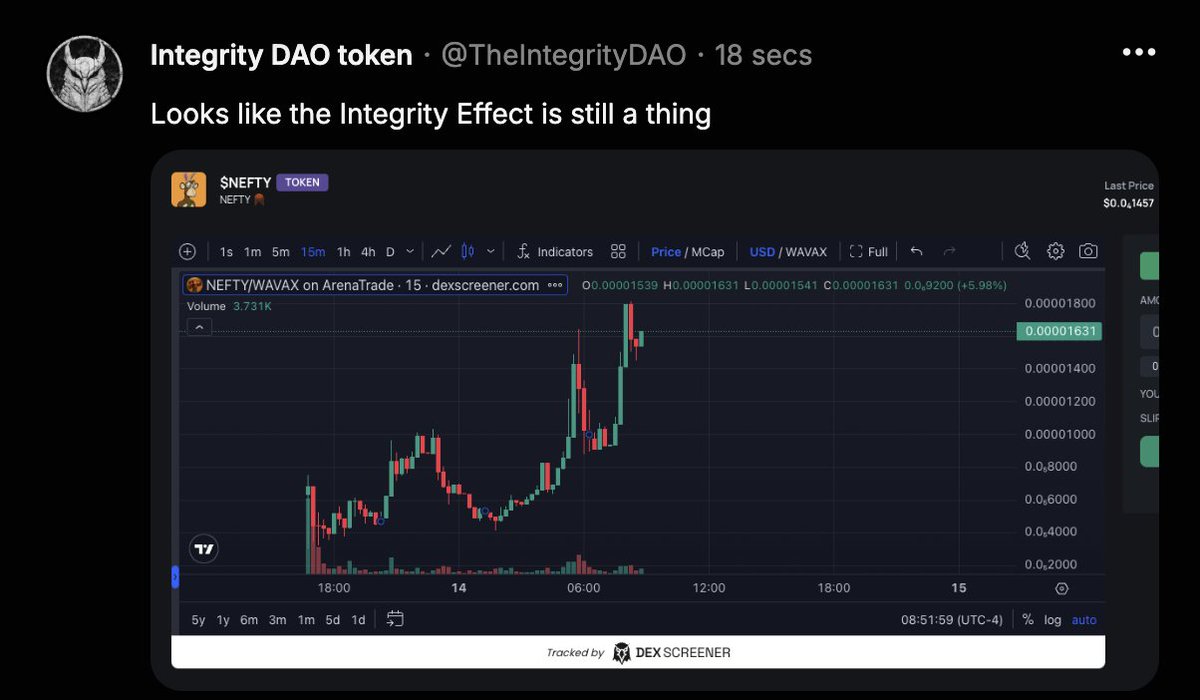 Ruben 🐶🔺 (@ruben_kimbo) on Twitter photo Its <a href="/TheIntegrityDAO/">Integrity DAO token</a> that is always supportive. Thanks for interaction with us from start.
Together we are one family on the red chain, right?!
$NEFTY is launched yesterday and I has everything to be send to millions. Lets bring the #BAYC boys to #Avalanche 🔺😍 Its <a href="/TheIntegrityDAO/">Integrity DAO token</a> that is always supportive. Thanks for interaction with us from start.
Together we are one family on the red chain, right?!
$NEFTY is launched yesterday and I has everything to be send to millions. Lets bring the #BAYC boys to #Avalanche 🔺😍
