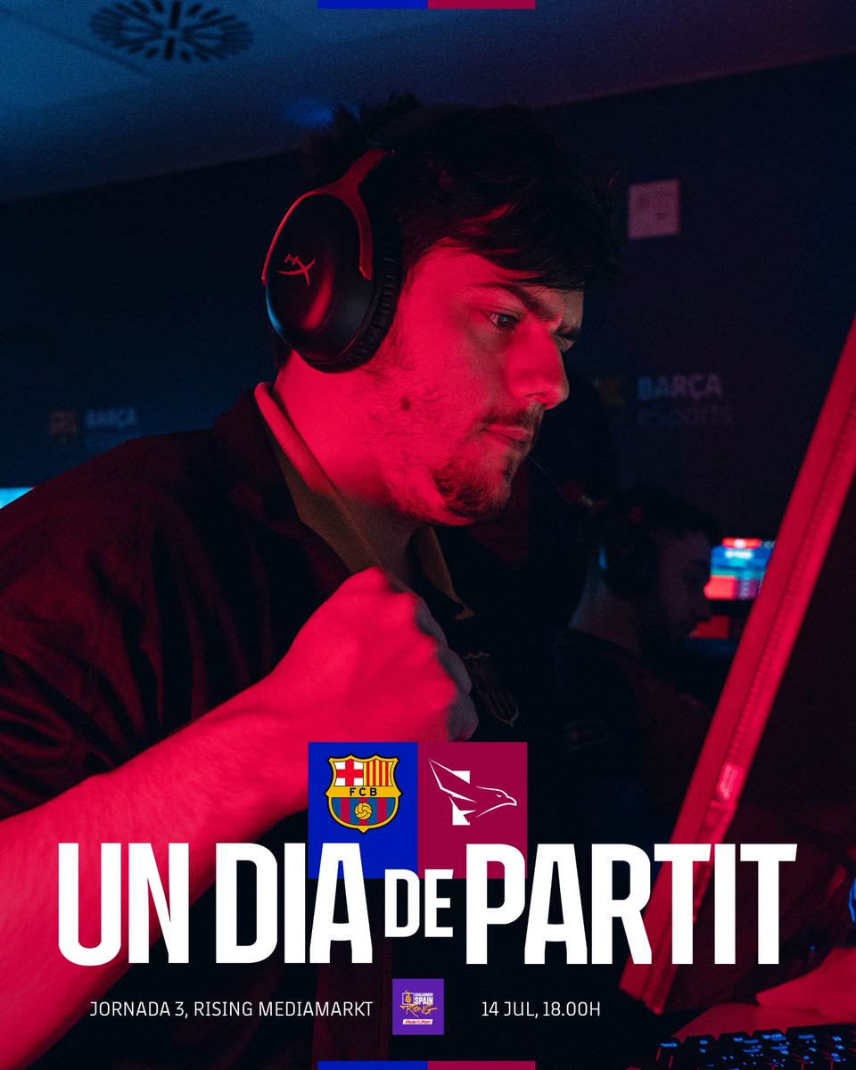 💪UN DIA DE PARTIT💪

A per la tercera jornada de lliga 🔥

🆚<a href="/FALKE_EC/">Falke Esports</a> - Bo3
⏰18:00
📺Twitch.tv/FCBarcelona