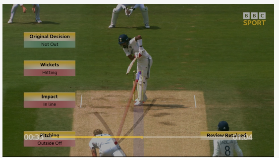 simster71's tweet photo. @anuragsinha1992 Actually your photo shows the expected position of the ball as it hits the stumps, NOT at the time it hits the pad - and it is well under the stumps!  Here is what ball tracker had at the time of impact: https://t.co/aJcNkF8fjS