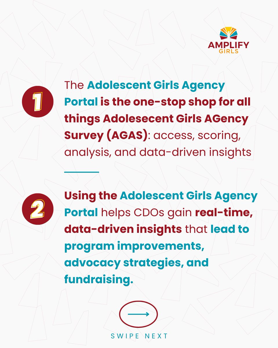 AMPLIFY_Girls's tweet image. We're counting days to the launch of the Adolescent Girls Agency Portal! Here are reasons why the portal matters:
______
Have you registered yet? Join us: bit.ly/AgencyPortalLa…
#AMPLIFYHer