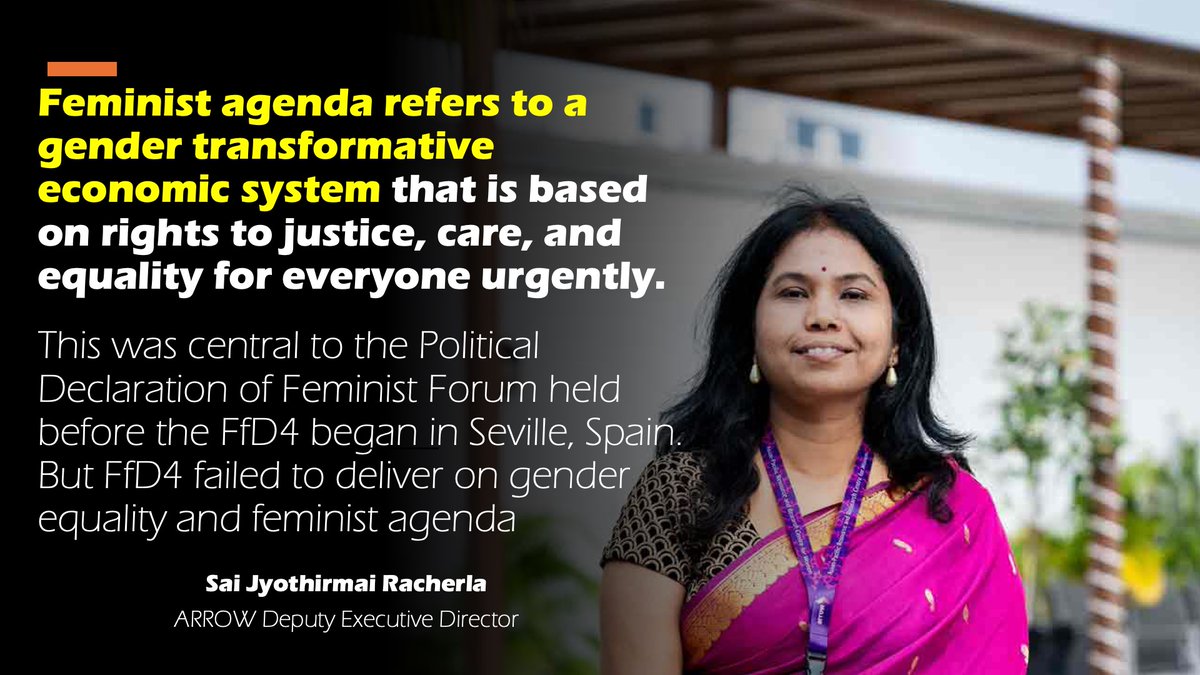 Bobby Ramakant | बॉबी रमाकांत (@bobbyramakant) on Twitter photo Before <a href="/UN/">United Nations</a> #HLPF2025 opens, read insights from Sai Jyothirmai Racherla of <a href="/ARROW_Women/">ARROW</a> on why #FfD4 4th #FinancingForDevelopment failed to deliver on #GenderEquality & #FeministAgenda
Political declaration of #FeministForum gives hope
citizen-news.org/2025/07/reform…
#SDGs #SDG3 #SDG5 Before <a href="/UN/">United Nations</a> #HLPF2025 opens, read insights from Sai Jyothirmai Racherla of <a href="/ARROW_Women/">ARROW</a> on why #FfD4 4th #FinancingForDevelopment failed to deliver on #GenderEquality & #FeministAgenda
Political declaration of #FeministForum gives hope
citizen-news.org/2025/07/reform…
#SDGs #SDG3 #SDG5