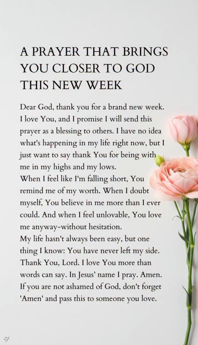 A prayer that brings you closer to God this new week