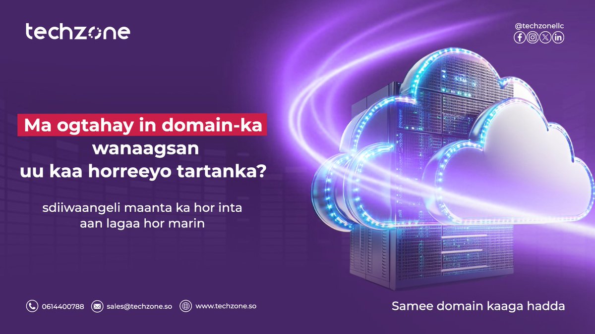 techzonellc's tweet image. *DOMAIN-KA WANAAGSAN WAA FURAYAHA GUUSHA ONLINE-KA!*  
*HADA SAMEE DOMAIN-KAAGA KA HOR INTA AAN LAGA HOR MARIN!*  
*WIXII FAAHFAAHIN DHEERI AH FADLAN LA XIRIIR WHATSAPP: 0614400788 👉 wa.me/252614400788*

#DOMAINKAAGA #TECHZONE #ONLINEGANACSI #ASTAANTAGANACSIGA