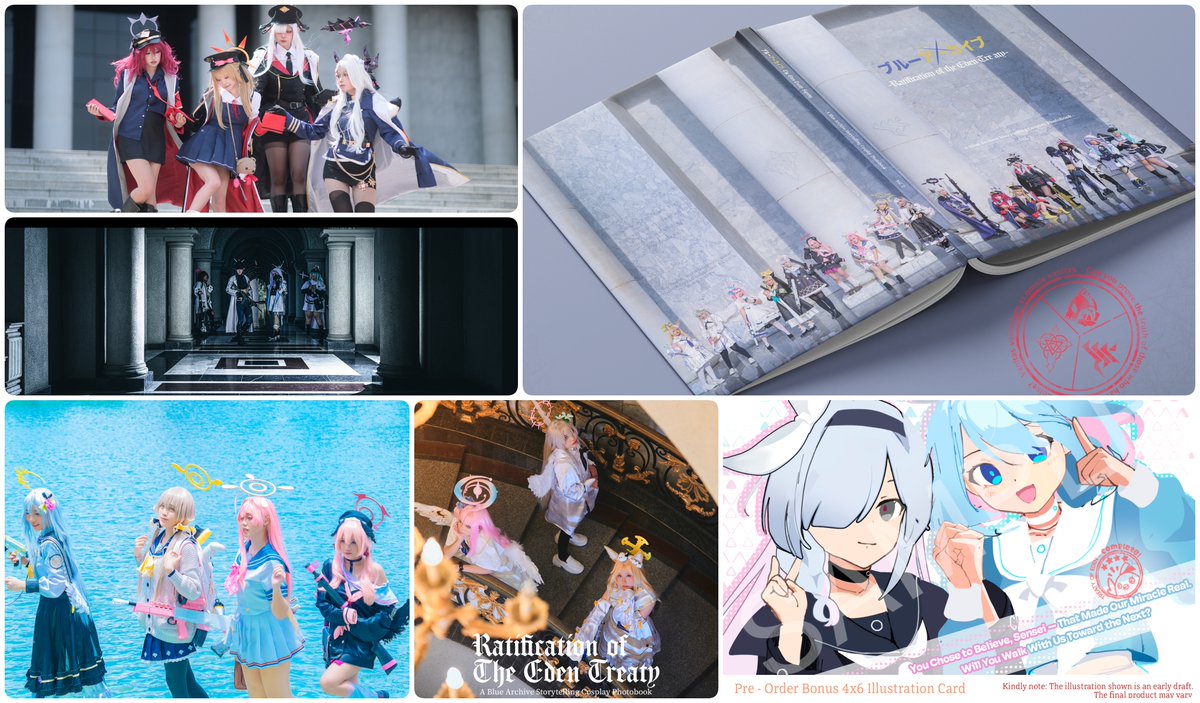 ✨先生！私たちの新しい写真集見てくれましたか？！

日本や海外通販(タイ除く)はこのツイートの下にリンクがありますので、ぜひご覧ください。

今回の写真集は、なんと第2弾！『ブルーアーカイブ』の「第3章 エデン条約」をテーマにした作品になっています✨