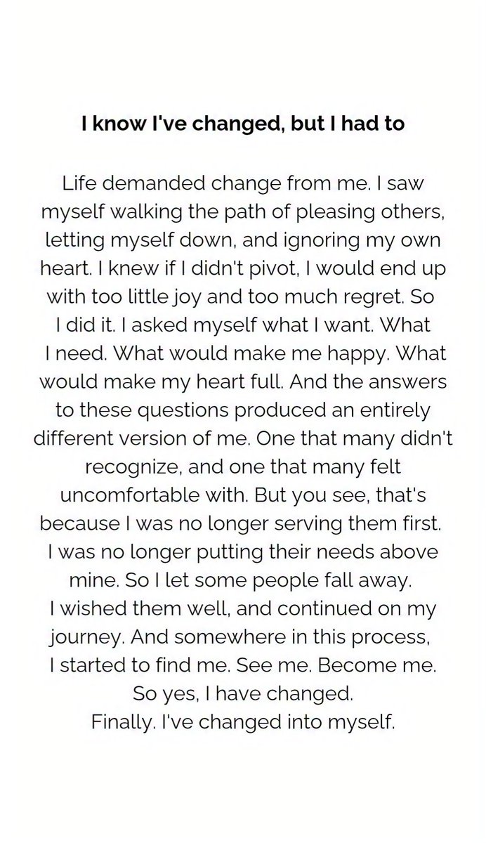 I know I've changed, but I had to...