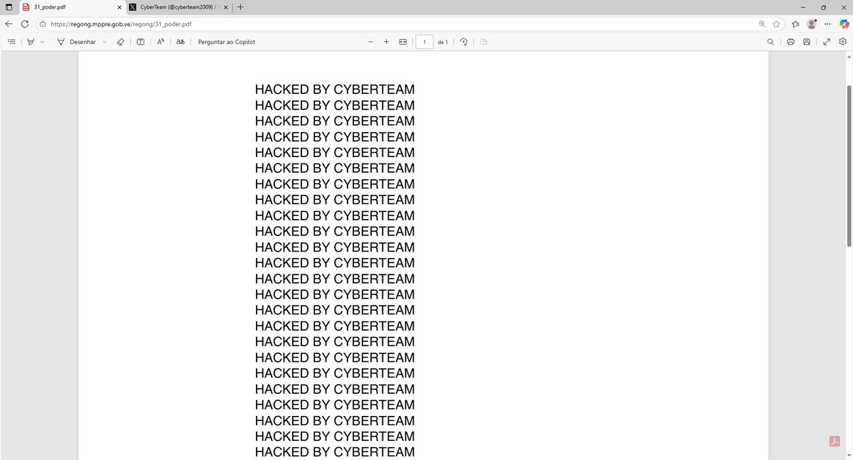 cyberteam2009's tweet image. Ministerio del Poder Popular para Relaciones Exteriores - Venezuela
site:regong.mppre.gob.ve/regong/31_pode…
mirror:zone-h.org/mirror/id/4141…
@AnonymousVene10 @nel00d
#CyberTeam #Venezuela #OpVenezuela #OpFreeVenezuela