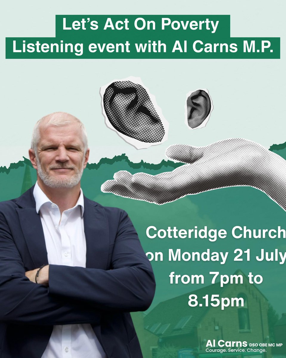 AlistairCarns's tweet image. A reminder that I will be at Cotteridge Church next Monday evening, 21 July, to discuss and address the issue of poverty with our constituents.
Joining me on the panel will be Jo Burrill (former CEO of Birmingham Community Matters), John Cooper from B30 Churches Together, Dr…