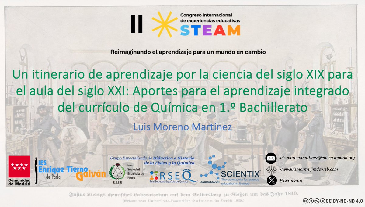 Una receta del siglo XIX para aplicar los fundamentos de la química y desarrollar habilidades para la comunicación científica y el trabajo experimental. Ya disponible la ponencia impartida en el II Congreso Internacional de Experiencias Educativas #STEAM: youtube.com/watch?v=U1EDea…