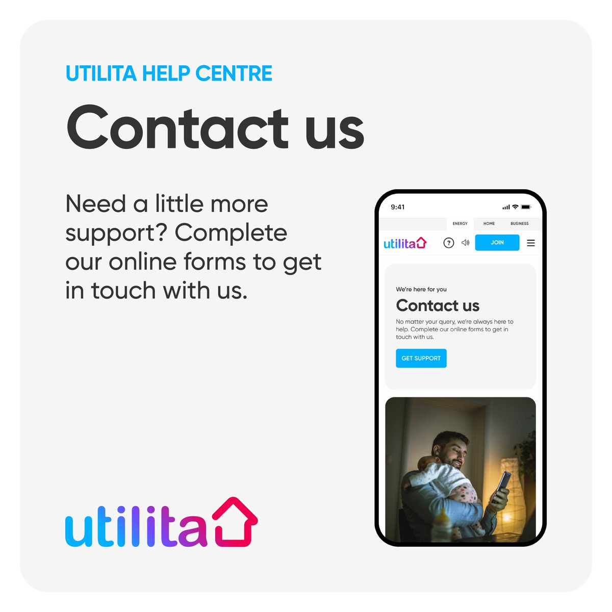 Check out our new Help Centre!

Managing your energy should be simple... So we've made it quicker, clearer &amp; easier to find what you need - whenever you need it ⚡

Take a peak via #MyUtilita or at utilita.co.uk/help