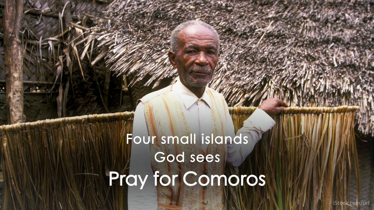 Comoros sits in the Indian Ocean, hovering between Madagascar and the Mozambique coastline. With a population of around 900,000 across its islands, Comoros doesn’t often make a splash on the global stage.

Join us this week in praying for this nation: prayercast.com/prayer-topic/c…