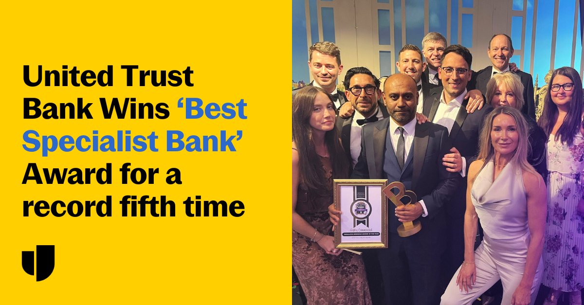 🏆UTB has been named Best Specialist Bank at the B&amp;C Awards 2025  for the fifth time!

 Huge thanks to our broker community for the continued support.

ow.ly/RZRJ50WfrnK
#BCAwards #UTB #BrokerSupport #SpecialistLending