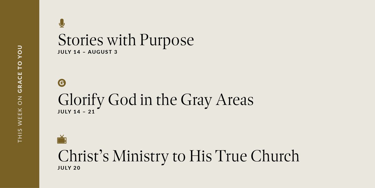 gracetoyou's tweet image. Join us this week on Grace to You – radio, television, and unlimited resources available at linktr.ee/gracetoyou
#johnmacarthur #gracetoyou #gty
