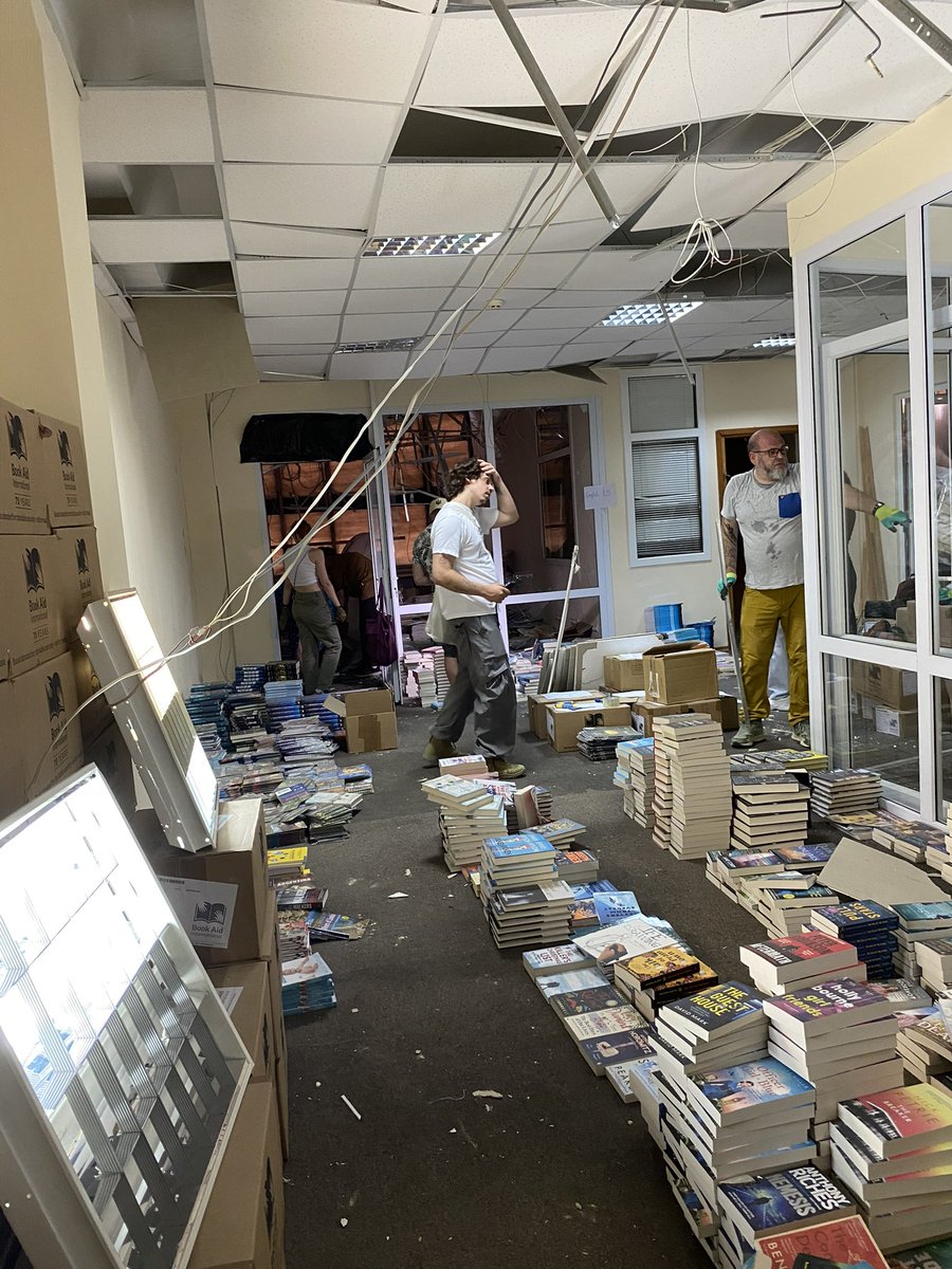 PEN Ukraine (@penukraine) on Twitter photo The depositary in Kyiv, where we store books for frontline libraries, was damaged in a Russian missile attack.
Thanks to colleagues, volunteers & journalists, we cleared the damage and organized the books in just one day.
@book_aid <a href="/englishpen/">English PEN</a> <a href="/pen_int/">PEN International</a> The depositary in Kyiv, where we store books for frontline libraries, was damaged in a Russian missile attack.
Thanks to colleagues, volunteers & journalists, we cleared the damage and organized the books in just one day.
@book_aid <a href="/englishpen/">English PEN</a> <a href="/pen_int/">PEN International</a>